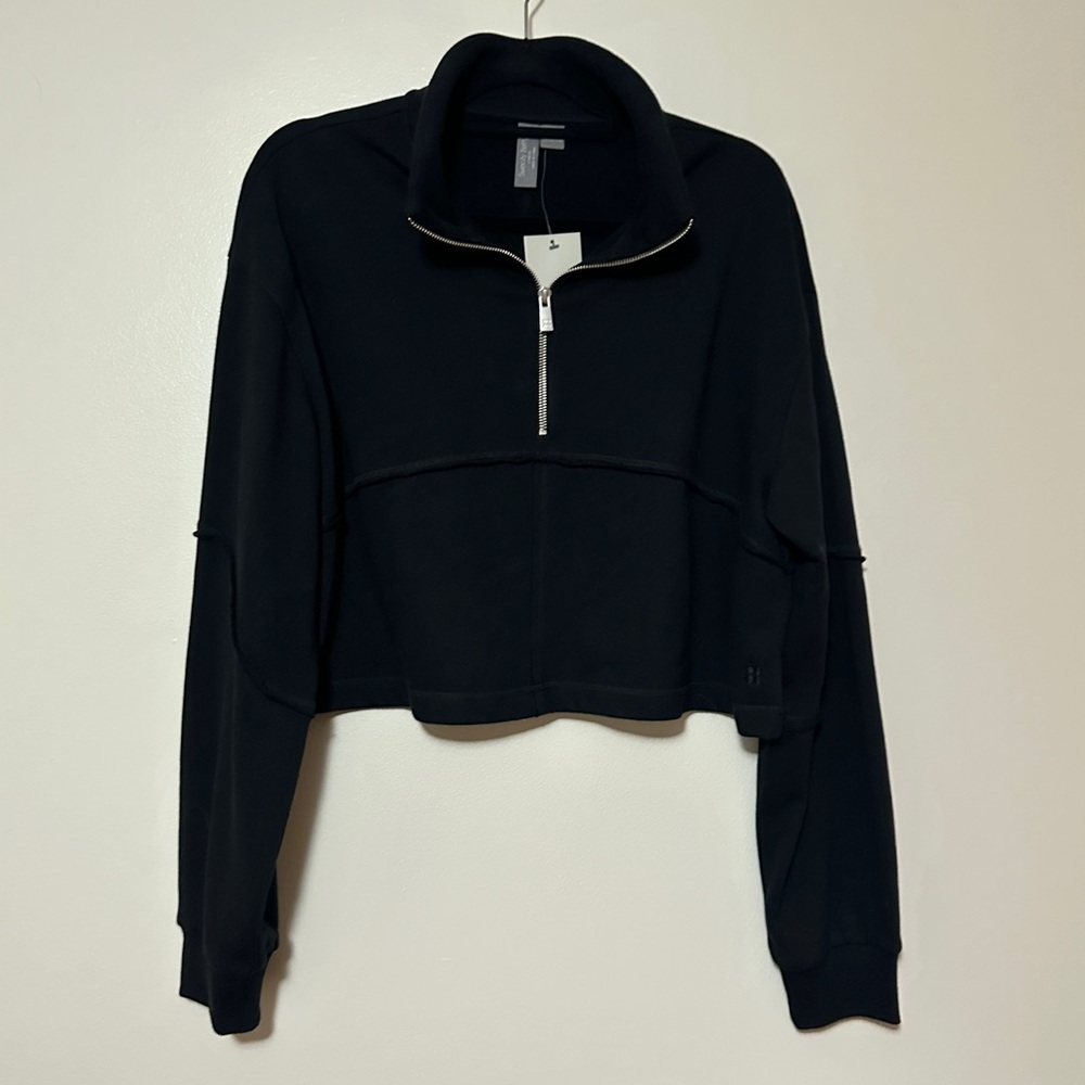 Sweaty Betty Revive Half Day Reverse Sweatshirt Black NWT Sz XL